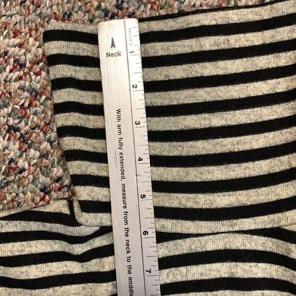 Zara Black Gray Striped Long Sleeve Turtleneck Soft Sweater Top Size S - Picture 8 of 9